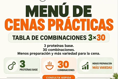 Mira qué preparar en el Menú Cenas Prácticas